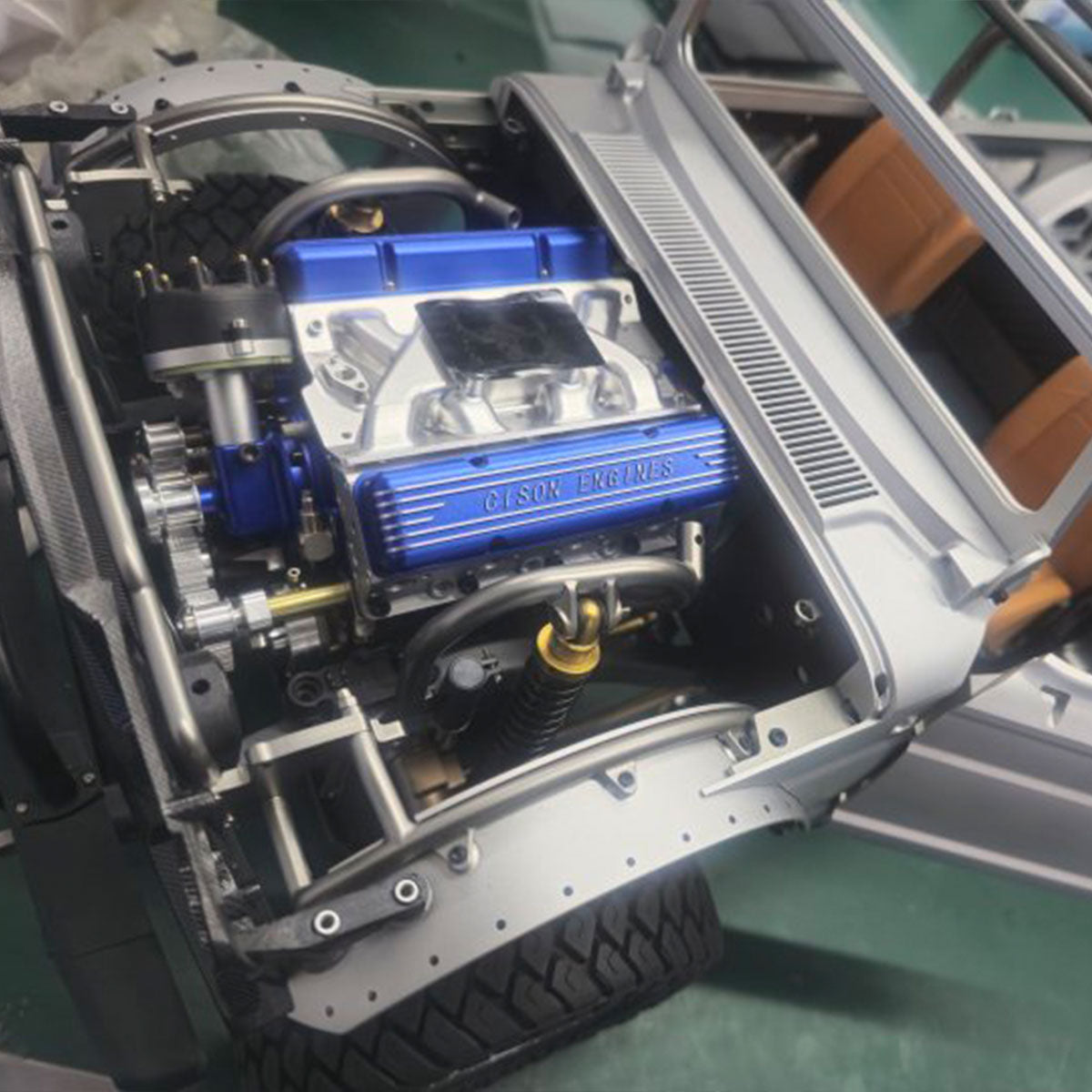 CISON Small-block 44CC 1/6 Scale Water-Cooled OHV 4-Stroke V8 Gas Engine Internal Combustion Engine - Build Your Own V8 Engine that Works