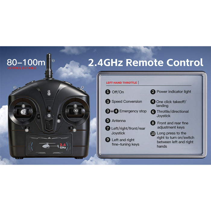 wl k270 uh-60l 2.4g 4ch 170-class 4-rotor flybarless realistic helicopter model with barometric altitude & left/right hand throttle adjustment (optical flow rtf version)