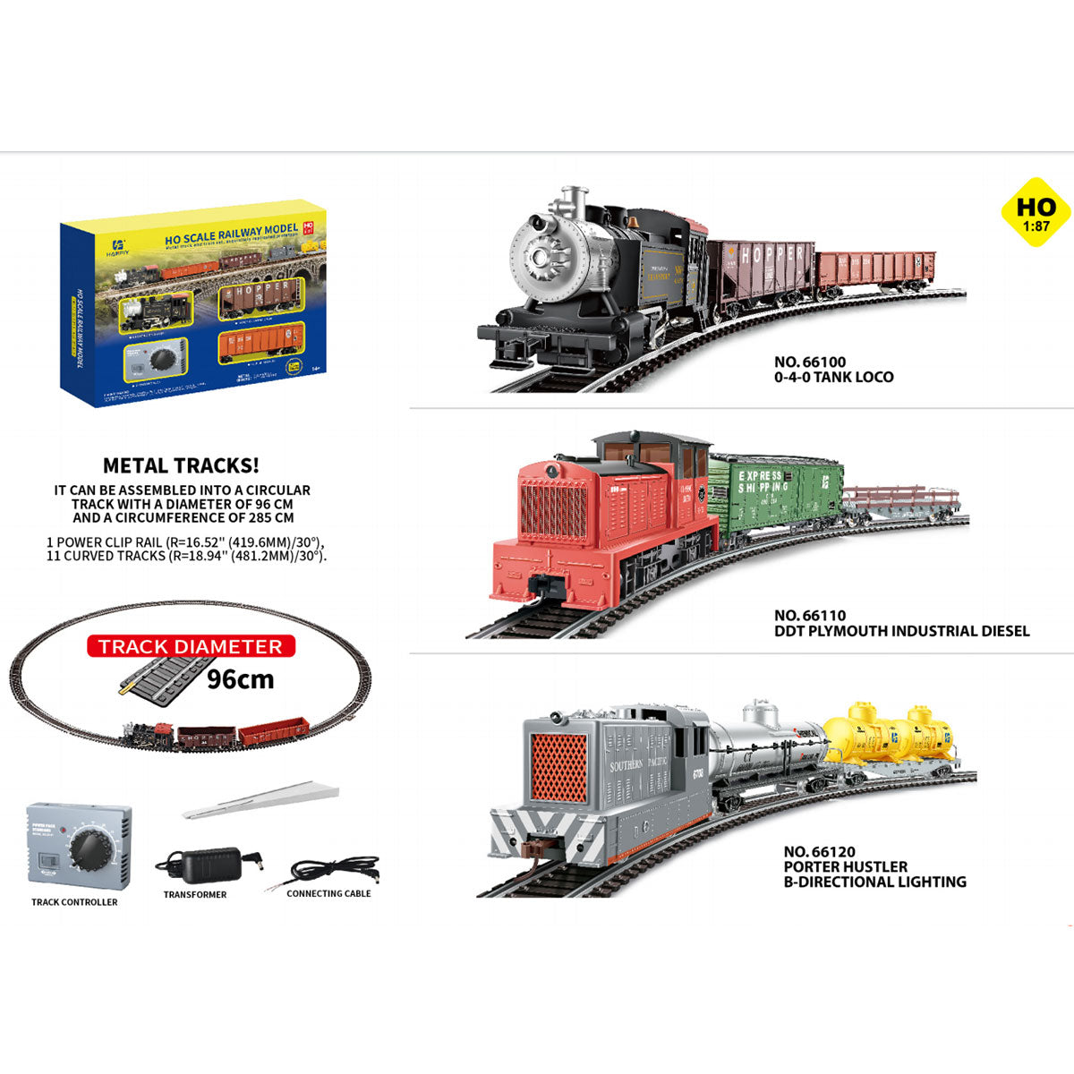 1/87 HO Scale British 0-4-0 Alloy Powered Steam Railway Model