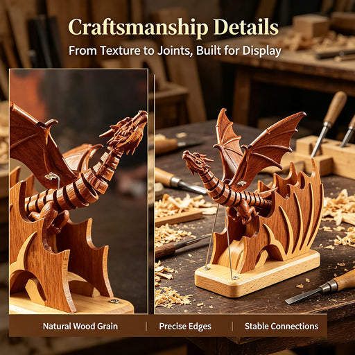 handcrafted wooden western dragon dynamic model