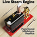 rw-bl1k mini reversible reciprocating single-cylinder live steam engine kit with boiler diy kit