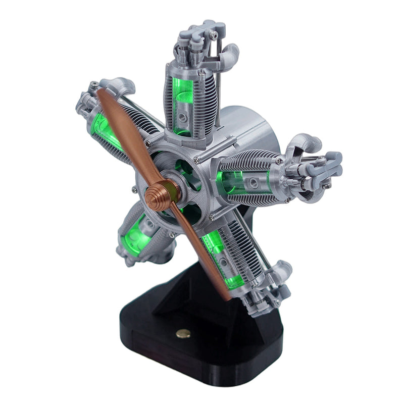 enjomor 3d printed radial 5-cylinder engine model kit that works- build your own radial engine-mechanical diy assembly stem aviation engine display