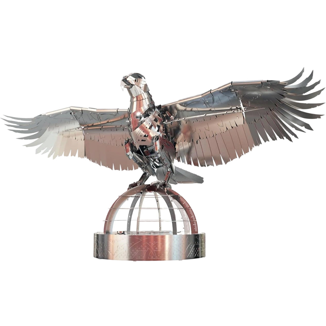 3d stainless steel mechanical eagle diy assembly model kit, desktop for adults and collectors (247+pcs)