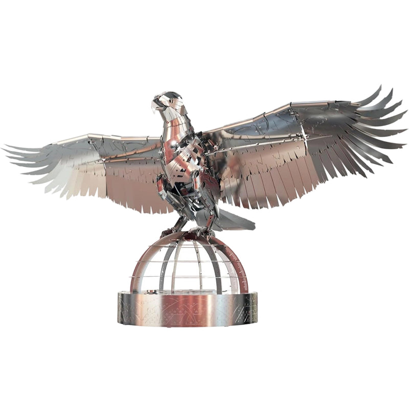 3d stainless steel mechanical eagle diy assembly model kit, desktop for adults and collectors (247+pcs)