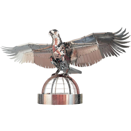 3d stainless steel mechanical eagle diy assembly model kit, desktop for adults and collectors (247+pcs)
