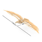 wooden eagle mechanical bird model kit, 1138mm flapping wings, gear-driven diy assembly model for wall display
