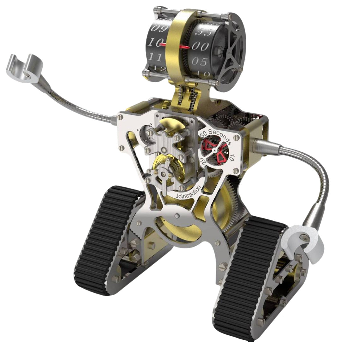 metal robot mechanical clock desktop art display