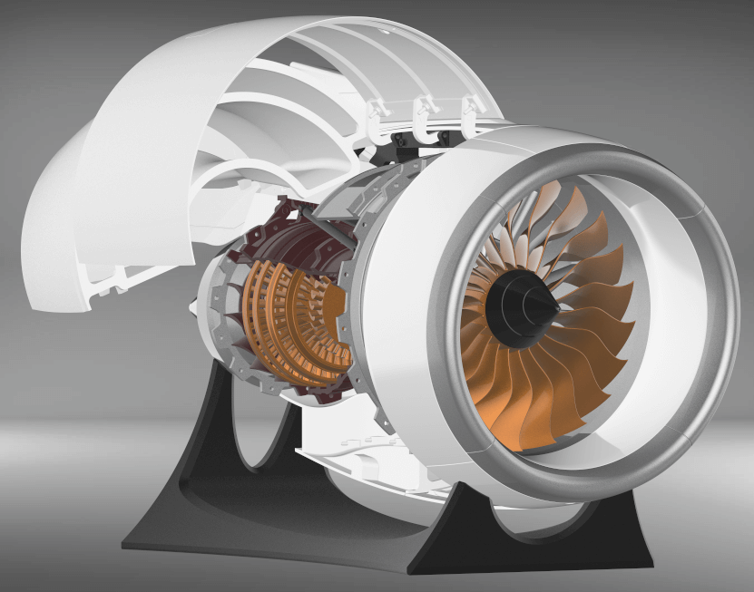 trent 900 aircraft engine model kit turbofan jet areo engine that works ntr900 kota scale model