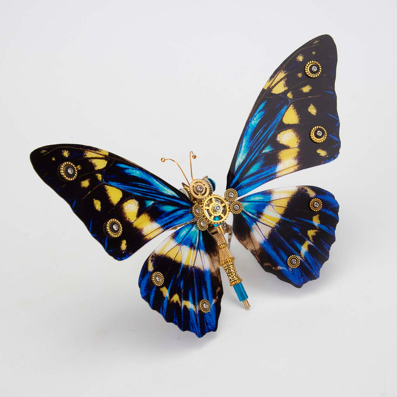 Steampunk 3D Butterfly Model Metal Puzzle DIY Assembly Kit for Kids, Teens and Adults (150PCS+) - Morpho Helena - EngineDIY