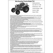 T12 Antique Roller Tractor Model with 1.6cc Mini Horizontal Single-cylinder Water-cooled Gasoline IC Engine - EngineDIY