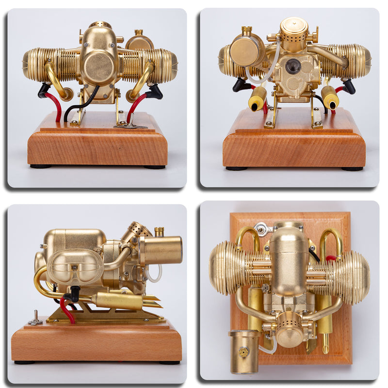 R69 3.2cc Mini Horizontal Opposed Twin Cylinder 4 Stroke Gasoline Engine Motorcycle Engine Model Internal Combustion Engine - EngineDIY