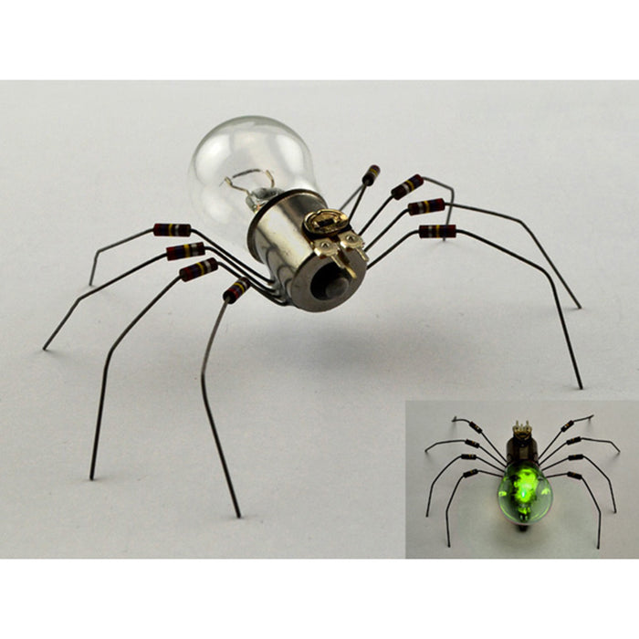 DIY Handmade Electronic 4 Spiders Kits Toys Glow Light Decor - Transparent + Orange + Red + Blue