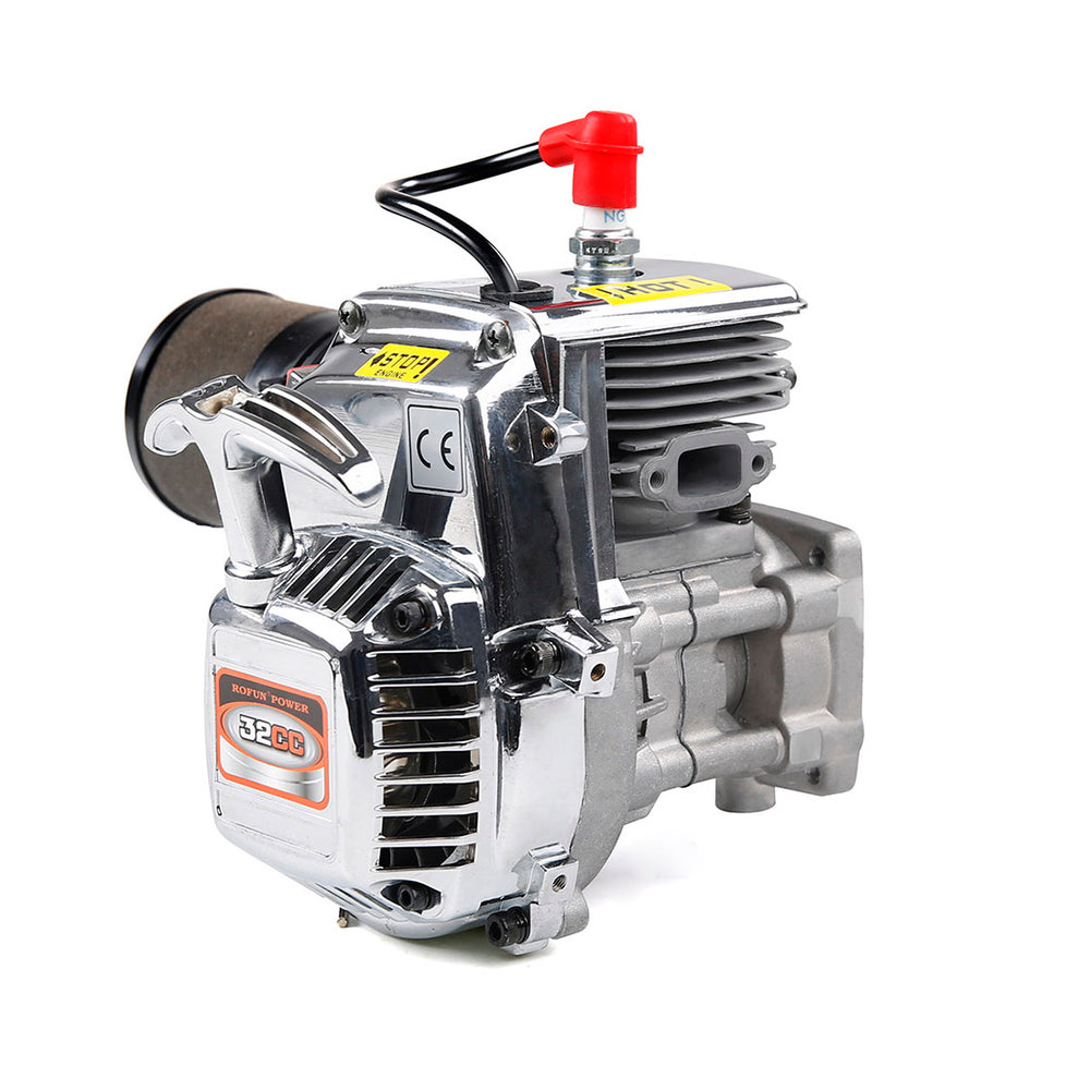 32cc Single-cylinder Two-stroke Four-point Fixed Easy-start Engine for 1/5 RC Gasoline Model Car - BAJA Chrome Appearance Type