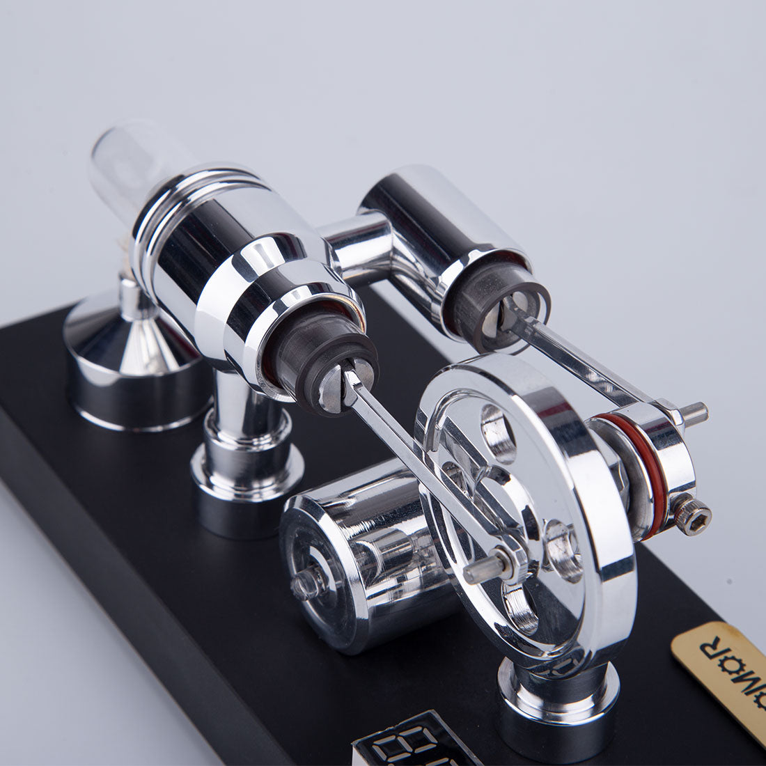 ENJOMOR Metal Gamma Hot-air Stirling Engine Model with Bulb Educational Toys Ideal Engine Model Gift for Your Kids-Enginediy