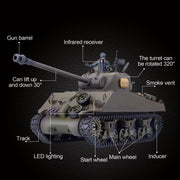 1/16 2.4G RC Tank M4A3 Medium Tank Military Vehicle Model - EngineDIY