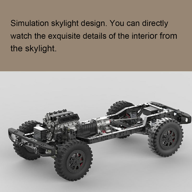 TWOLF TW-715 V8 Engine Powered 1:10 Scale RC Off-road 4WD 4-Door Pickup Truck Vehicle Crawler Kit with Electronic Equipment - EngineDIY