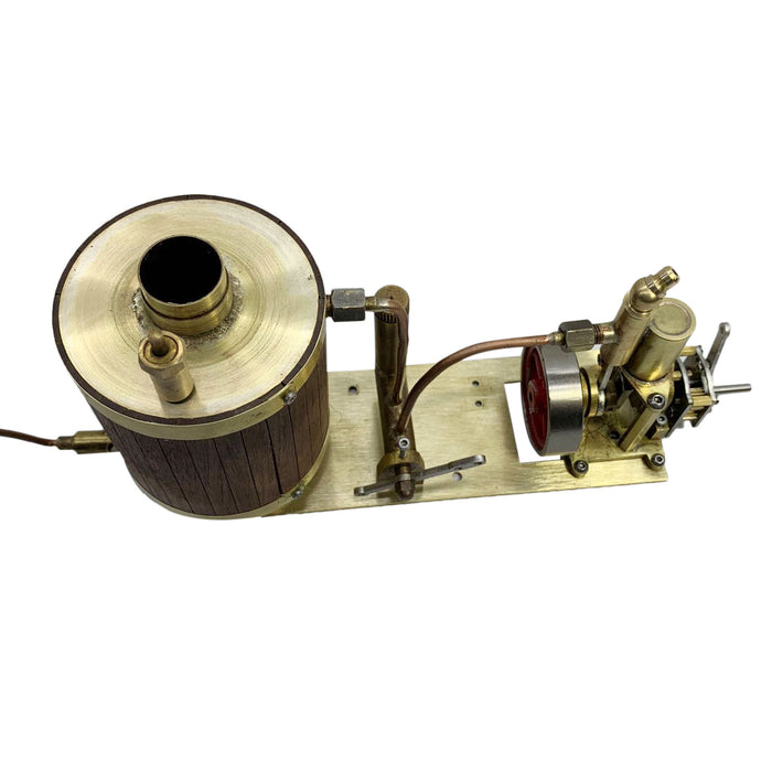 Mini Single-cylinder Steam Engine Set with Gearbox Boiler for Model Ship within 50cm - enginediy