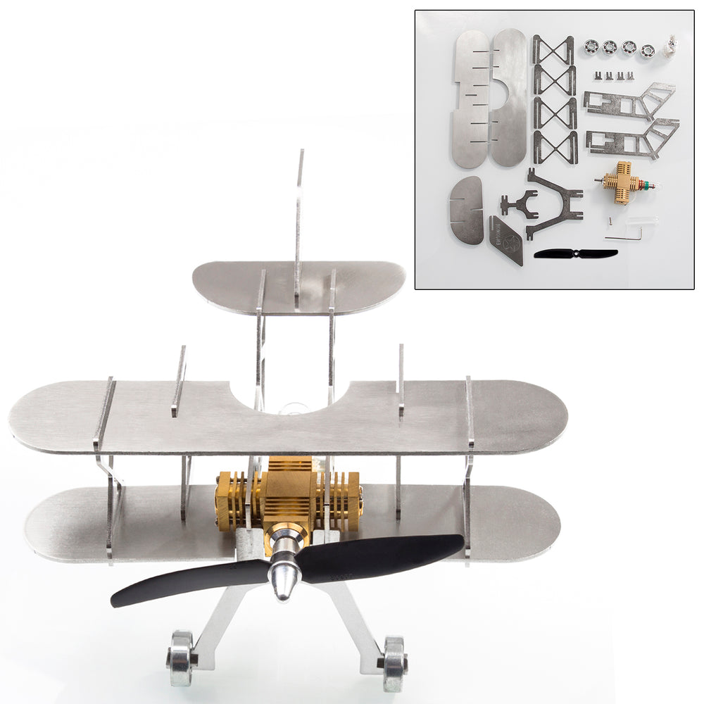 ENJOMOR Metal Stirling Airplane Model Set STEM Science Education Toy Boutique Decoration