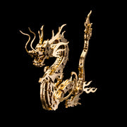 100Pcs+ DIY Metal Assembly Oriental Mythological Creatures Golden Chinese Dragon - EngineDIY