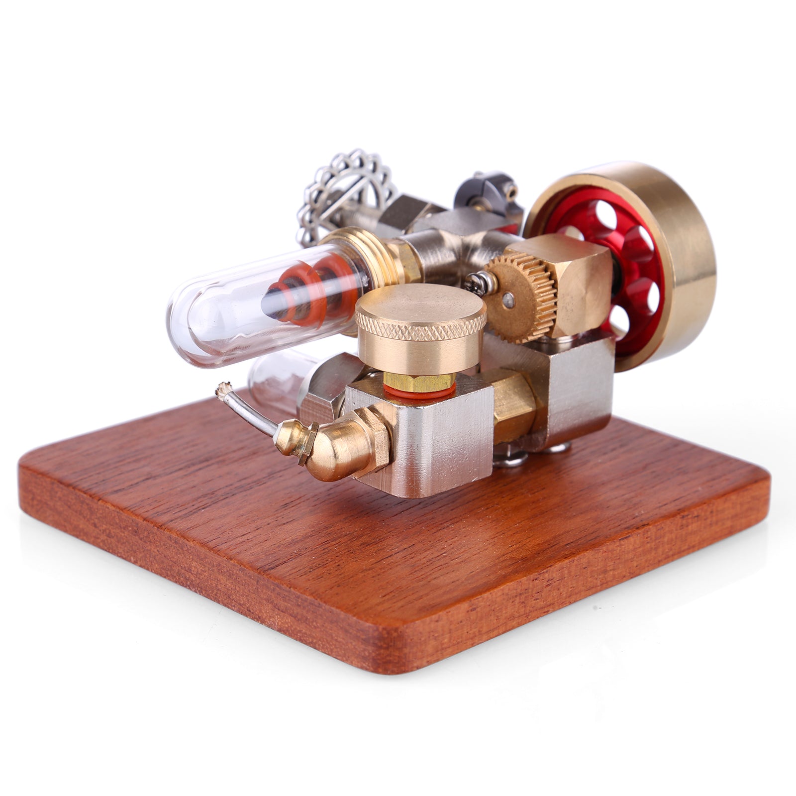 Mini moteur Stirling à air chaud intégré à vitesse réglable, modèle avec base en bois, jouet éducatif pour expériences scientifiques