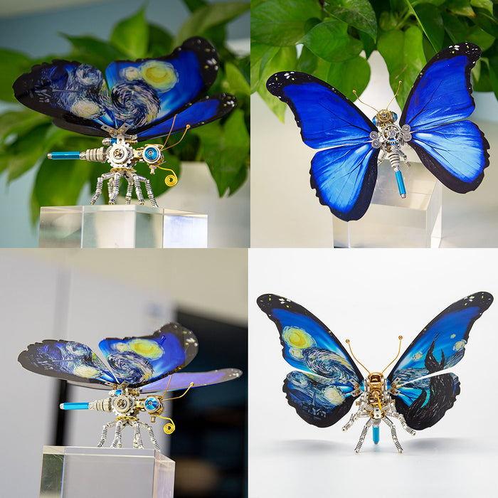 3D Metal Steampunk Craft Puzzle Mechanical Butterfly Model DIY Assembly Animal Jigsaw Puzzle Kit - Make Your Own Advent Calendar - Creative Gift-680PCS+