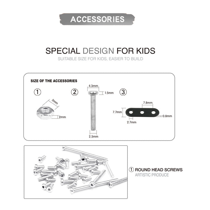191Pcs Bicycle Assembly Kit DIY Metal Screws Model Mini Puzzle Toys for Kids