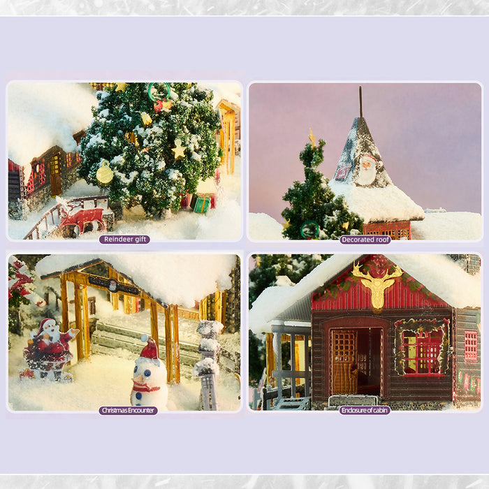 3D Metal Mechanical Santa Claus's Village Christmas Elements Colorful Model Assembly Kit for Kids, Teens, and Adults-366PCS