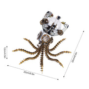 3D Metal Steampunk Galaxy Craft Puzzle Mechanical Octopus with Desk Lamp Model DIY Assembly for Home Decor Creative Gift-1060PCS