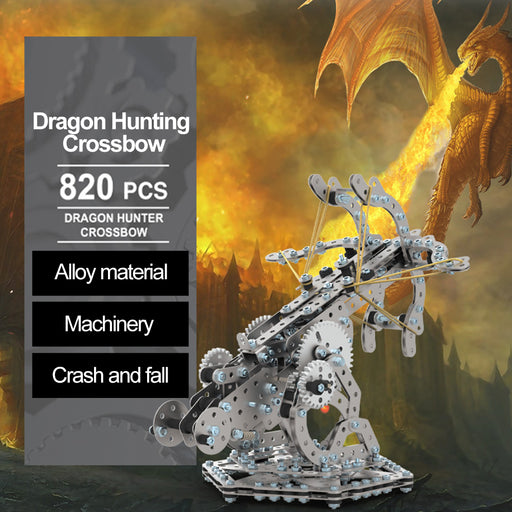 820PCS Metal Assembly DIY Toy Mechanical Gear Transmission Launched Dragon Hunting Crossbow