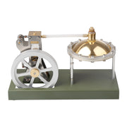 ENJOMOR Retro Metal Steam Engine with Boiler - Vertical Transparent Cylinder Steam Engine Model - STEM Toy - EngineDIY