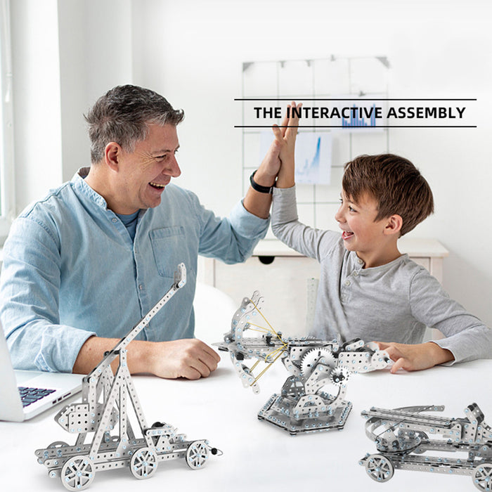 580PCS Metal Assembly DIY Toy Mechanical Gear Transmission Gravity Transmission Trebuchet