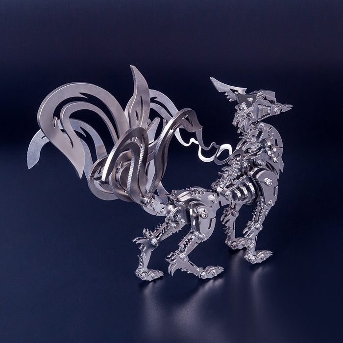 3D Puzzle Model Kit Mechanical Nine-tailed Fox Metal Games DIY Assembly Jigsaw Crafts Creative Gift - enginediy