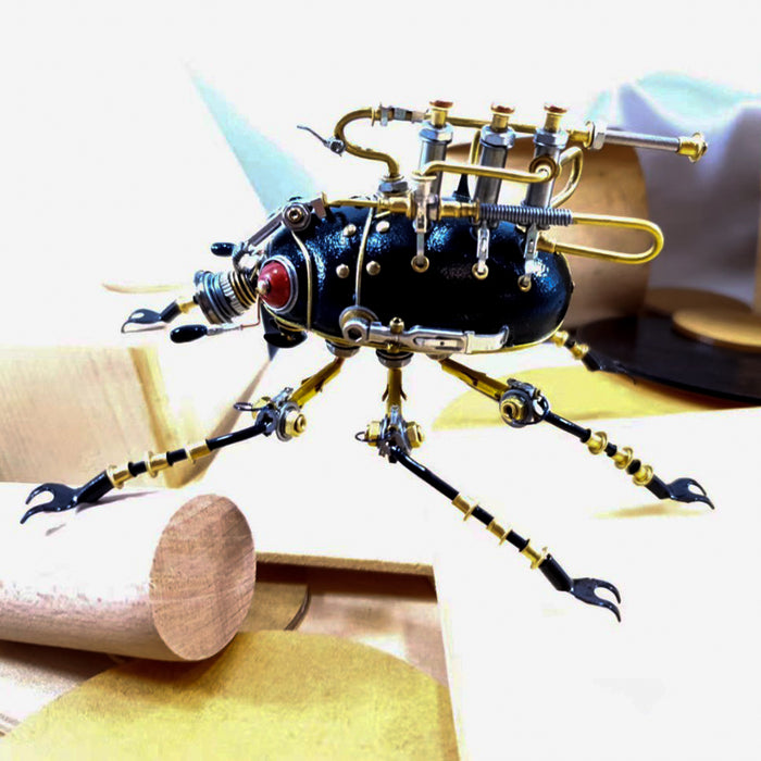 3D Metal Steampunk Craft Puzzle Mechanical Trumpet Scarab Model DIY Assembly Animal Jigsaw Puzzle Kit Games Creative Gift