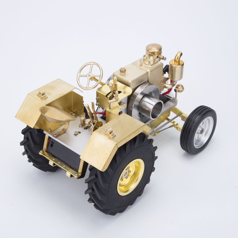 T1 Antique Roller Tractor Model with Mini Water-cooled Single-cylinder Gasoline IC Engine - EngineDIY