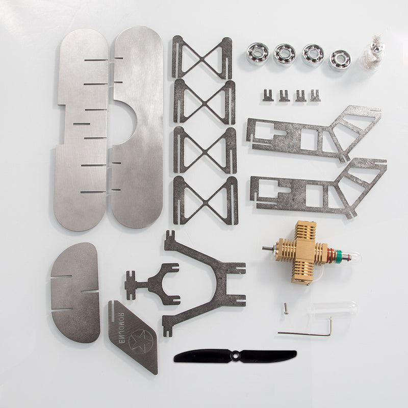 ENJOMOR Metal Stirling Airplane Model Set STEM Science Education Toy Boutique Decoration - EngineDIY