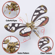 Steampunk 3D Butterfly Model Metal Puzzle DIY Assembly Kit for Kids, Teens and Adults (150PCS+) - EngineDIY