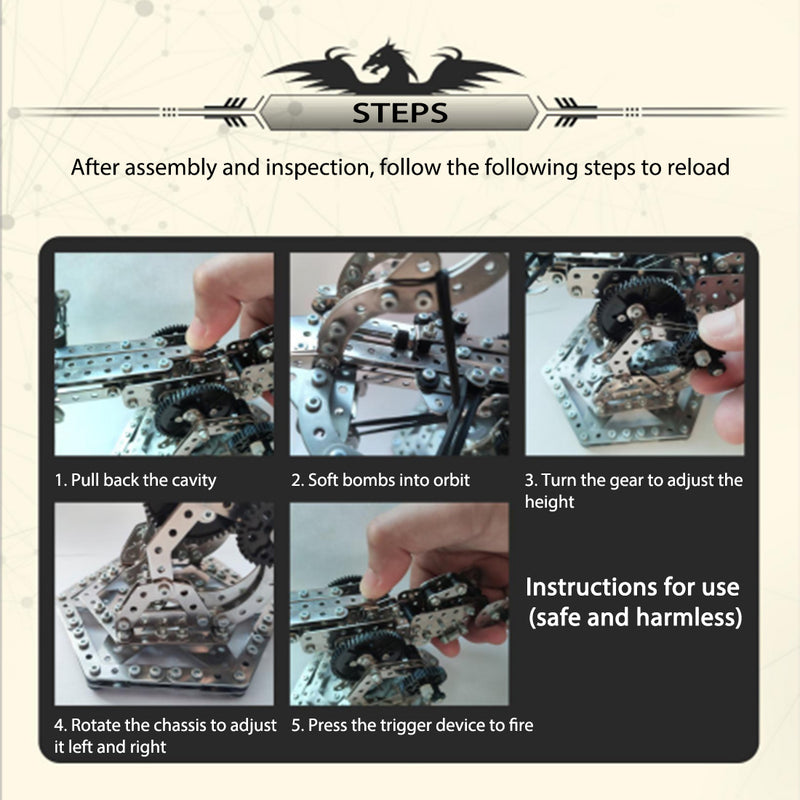 3D Metal Mechanical Puzzle Dragon Crossbow Model Assembly Kit for Kids, Teens, and Adults-812PCS - EngineDIY