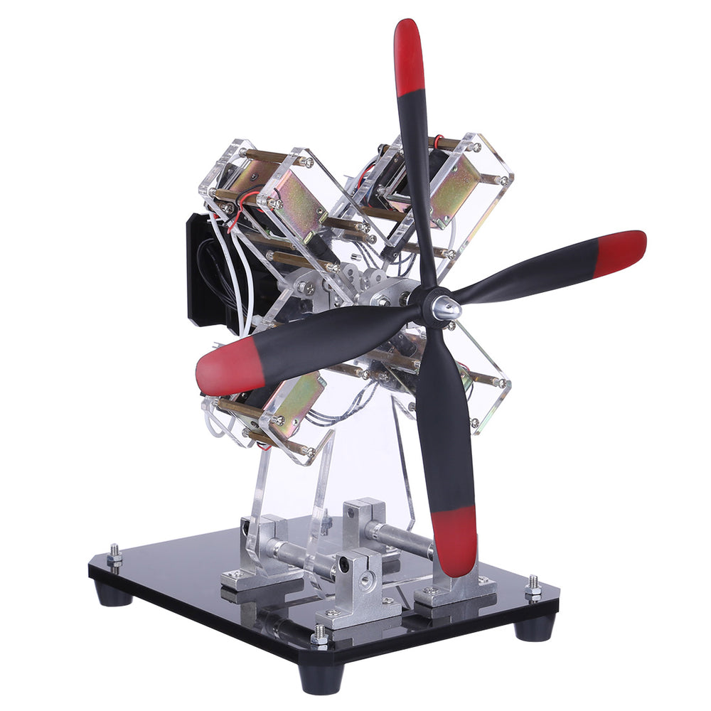 STARK 4-cylinder Airplane Shape Hall Sensor Engine Magnetic Engine Model - enginediy