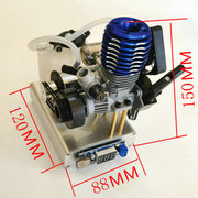 Level 15 12V 2 Stroke Methanol Nitro Engine Generator Model with Cooling Fan (5V 1.5A USB Charging) - EngineDIY