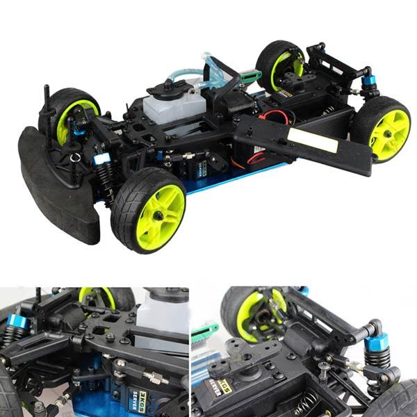 1:10 HSP 94122 Drift RC Car Chassis Frame Kit with Engine Parts and Remote Control - Compatible with Toyan Engine - enginediy