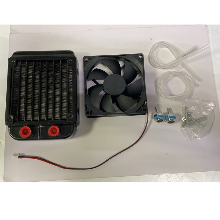 Water Cooled Radiator Cooling Fan Kit for 32cc Inline Four Cylinder Water Cooled Gasoline Engine - enginediy