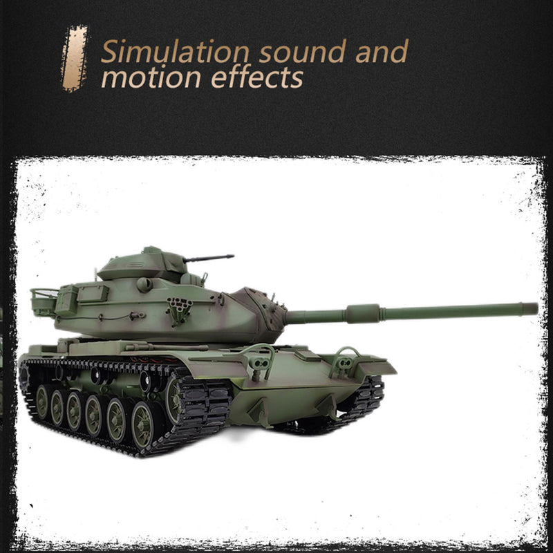 1/16 2.4G RC Tank American M60A3 Main Battle Tank Model Vehicle with Lights & Sounds - EngineDIY