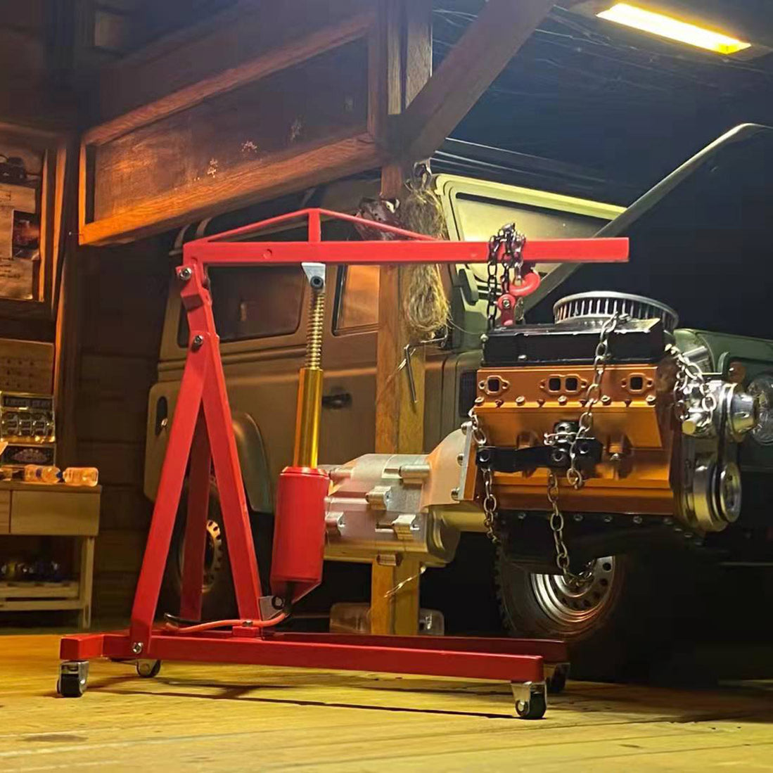 Electric Metal Engine Hoist & Jack for 1/10 1/8 RC Model Car Kit Ver