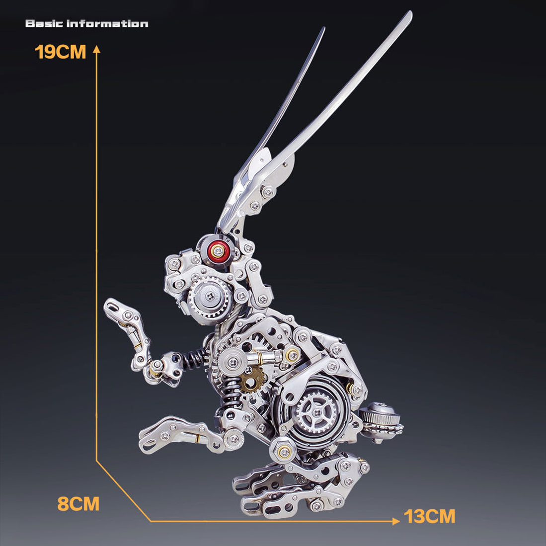 Mechanical Rabbit Building Blocks 3D Puzzle DIY Model Kit Jigsaw Metal Punk Mechanical Rabbit Model Mech ...