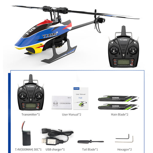 YU XIANG F120 RC Airplane 2.4G 6CH Direct Drive Brushless RC Helicopter Model (RTF Edition/Right Hand Throttle)