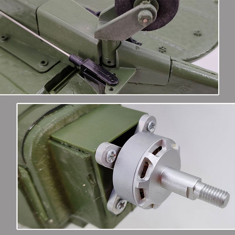 1/16 RC Airplane WWII PIPER J-3 CUB RC 4CH Brushless Fixed-wing Aircraft Model Military Plane Toy (RTF Version)