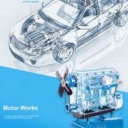 Smithsonian Motor Works Advanced Science Kit - Build Your Own 4 Cylinder Engine Model Kit - DIY Assembly Combustion Engine Kit - EngineDIY