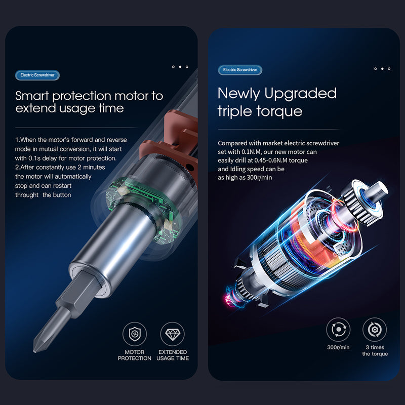 Outils pour moteur, 3 ensembles de tournevis magnétiques de précision, tournevis électrique, clé hexagonale, ensembles d'outils de bricolage