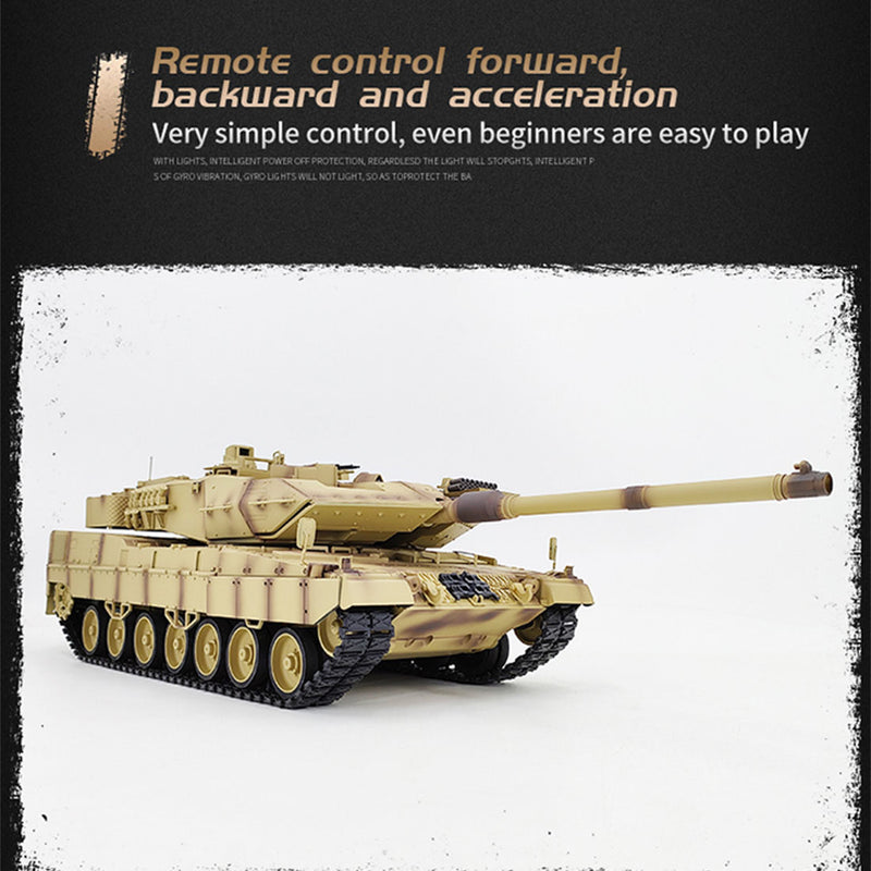 1/16 RC-Panzer, 2,4 G, deutscher Kampfpanzer Leopard 2A7, Fahrzeugmodell, Spielzeug mit Licht und Ton (Basisversion)
