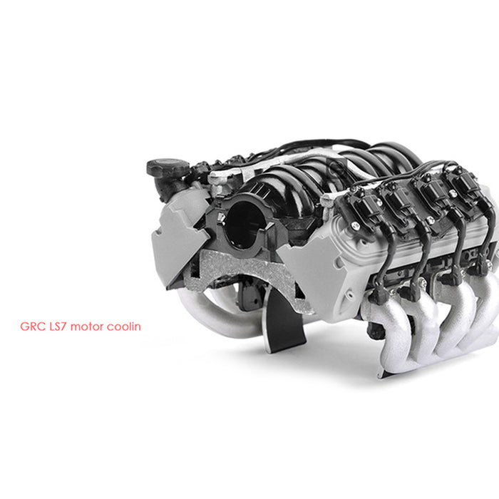 V8 Engine Fan Radiator Motor Hood Kit for 1/10 RC Car GRC LS7 Motor